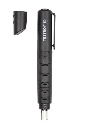 Produktbild: Testboy 50 Bremsflüssigkeitstester (DOT4), Prüfgerät (beleuchtete Messspitzen mit fünf LEDs, lange Lebensdauer, säure-und laugenfest, inkl. Batterie, Messbereich: DOT 4), Schwarz