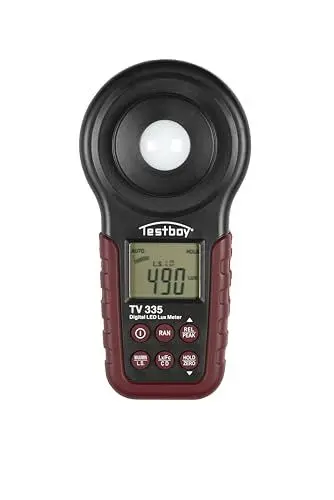 Produktbild: Testboy TV 335 digitales LED-Luxmeter bis 400.000 LUX (LED-Beleuchtung, einstellbare Farbtemperatur, Sensorschutzdeckel, Data-Hold-Funktion), Rot/Schwarz