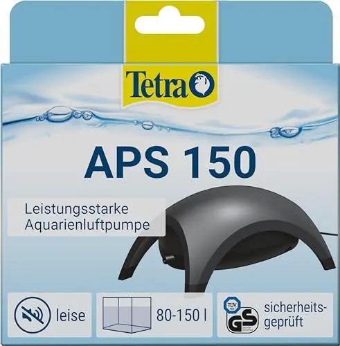 Produktbild: Tetra APS 150 Aquarium Luftpumpe - leise Membran-Pumpe für Aquarien von 80-150 L, schwarz
