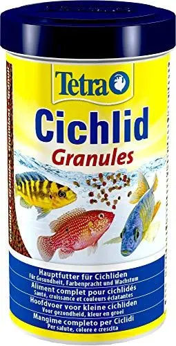 Produktbild: Tetra Cichlid Granules - Hauptfutter Mix mit 2 verschiedenen Granulaten für mittelgroße Cichliden, 500 ml Dose