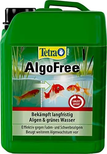 Produktbild: Tetra Pond AlgoFree Schwebealgen- und Fadenalgenvernichter, bekämpft langfristig grünes Wasser im Gartenteich, 3 L