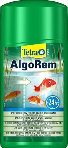 Produktbild: Tetra Pond AlgoRem - 24-Stunden-Soforthilfe gegen grünes Wasser im Gartenteich, bekämpft Schwebealgen, 1 L