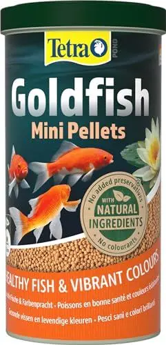 Produktbild: Tetra Pond Goldfish Mini Pellets - Fischfutter für kleine Goldfische und Kaltwasserfische im Teich, 1 L Dose