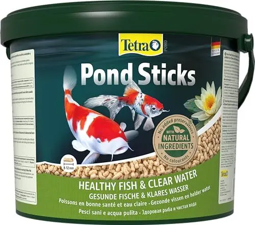 Produktbild: Tetra Pond Sticks - Fischfutter für alle Teichfische, unterstützt gesunde Fische und klares Wasser im Teich, 10 L Eimer