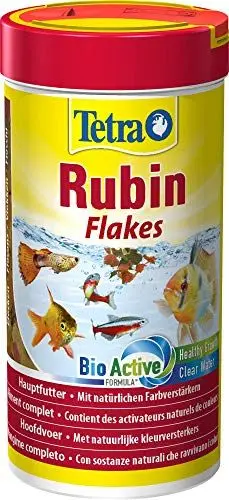 Produktbild: Tetra Rubin Flakes - Fischfutter in Flockenform mit natürlichen Farbverstärkern, unterstützt eine intensive Farbenpracht der Fische, 250 ml Dose