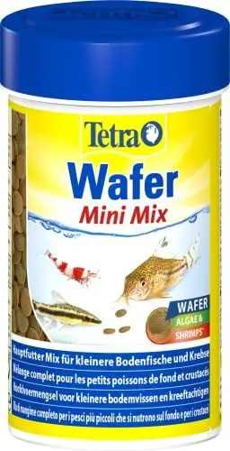 Produktbild: Tetra Wafer Mini Mix - Fischfutter für kleine Bodenfische (z. B. Welse) und Krustentiere, für gesundes Wachstum und Vitalität, 100 ml Dose