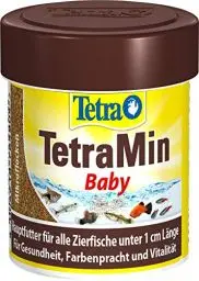 Produktbild: TetraMin Baby - Fischfutter in Form von Mikro-Flocken für die Zierfischbrut bis 1cm Länge, spezielles Wachstumsfutter, 66 ml Dose
