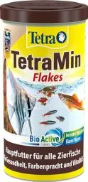 Produktbild: TetraMin Flakes - Fischfutter in Flockenform für alle Zierfische, ausgewogene Mischung für gesunde Fische und klares Wasser, 1 L Dose