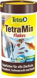Produktbild: TetraMin Flakes - Fischfutter in Flockenform für alle Zierfische, ausgewogene Mischung für gesunde Fische und klares Wasser, 250 ml Dose