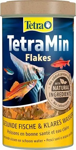 Produktbild: TetraMin Flakes - Fischfutter in Flockenform für alle Zierfische, ausgewogene Mischung für gesunde Fische und klares Wasser, 500 ml Dose