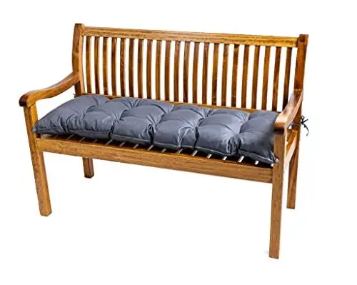 Produktbild: TexDeko® Garden Gartenbank-Auflage 110 x 40 x 8cm wasserabweisend UV - beständig mit Oeko-TEX Zertifikat gesteppt Bankpolster Bankkissen Polsterauflage Sitzpolster Bankauflage Sitzkissen (Grau)