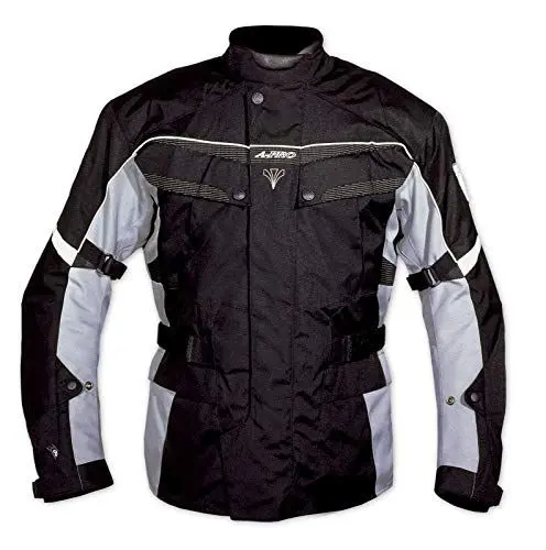 Produktbild: Textil Motorradjacke Ruestung Wasserdicht Gepolsterte Thermofutter Grau S