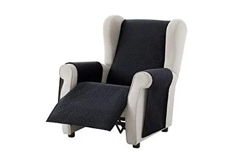 Produktbild: Textil-home Sesselschoner Sofaüberwurf Adele, 1 Sitzer/Relax - Reversibel gepolsterter Sofaschutz. Farbe schwarz