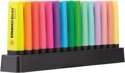Produktbild: STABILO - Textmarker - BOSS ORIGINAL - 15er Tischset - 9 Leuchtfarben, 6 Pastellfarben