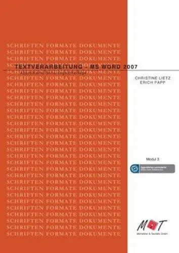 Produktbild: Textverarbeitung - MS Word 2007: Approbierte Schulungsunterlage. Modul 3