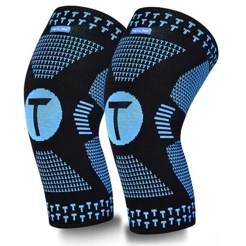 Produktbild: Teylam Kniebandage für Männer/Damen 2er set, Medizinisches knieschoner für Meniskusriss, Arthritis, ACL, Kompression bandage knie für Basketball, Yoga, Laufen, Rechts & links Bein tragbar