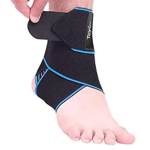 Produktbild: Teylam Sprunggelenkbandage, Einstellbares bandage fußgelenk, Flexible Knöchelbandage, Ultra Dünn Fußbandage, Laufen Fussball, Rechte und Linke Fußgelenk (Blau)