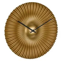 Produktbild: TFA Dostmann Analoge Designer Wanduhr Rokoko, 60.3031.53, Moderne Fächeroptik, extravagantes goldenes Ziffernblatt, Quarzuhr, Gold