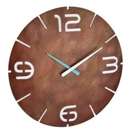 Produktbild: TFA Dostmann Analoge Funk-Wanduhr Contour, Funkuhr, Designuhr, Rost-Optik, Ø 350 x H 35 mm
