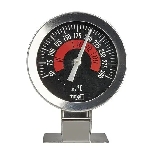 Produktbild: TFA Dostmann Backofenthermometer analog 14.1030.60 zur Temperaturüberwachung des Backofen aus Edelstahl zum Hängen oder Stellen bis 300Degree C Silber