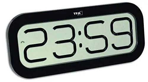 Produktbild: TFA Dostmann Bim Bam Funk-Wanduhr, 60.4514.01, Stundenschlag mit 5 verschiedenen Klängen, Lautstärke einstellbar, großes Display Stunden, Minuten und Sekunden, schwarz, L 321 x B 28 (90) H 140 mm