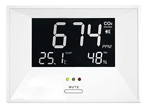 Produktbild: TFA Dostmann CO2-Messgerät, 31.5003, CO2-Monitor AIRCO2NTROL LIFE, mit Temperatur und Luftfeuchtigkeit, zur Raumluftüberwachung, mit Alarmfunktion, Dual-Beam-Sensor, Kohlenstoffdioxidmesser, weiß