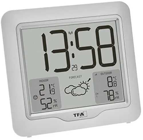 Produktbild: TFA Dostmann Digitale Funk Wetterstation Metro Plus, 35.1164.02, inkl Aussensender, Temperatur und Luftfeuchtigkeit, Wettervorhersage mit Luftdrucktendenz, großes Display, inkl Funkuhr, weiß