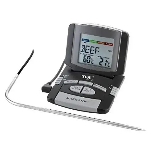 Produktbild: TFA Dostmann Digitales Bratenthermometer, Kontrolle der Kerntemperatur, Fleischthermometer, Haushaltsthermometer, perfekt gebratenes Fleisch/Geflügel