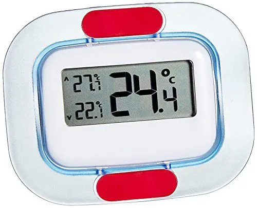 Produktbild: TFA Dostmann Digitales Kühl-Gefrierschrank-Thermometer, 30.1042, permanente Anzeige der Höchst-und Tiefstwerte, L 91 x B 15 (35) x H 72 mm