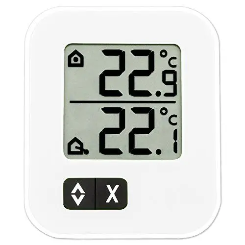Produktbild: TFA Dostmann Digitales Max-Min-Thermometer, zwei Temperaturen messbar, L 57 x B 13 (33) x H 69 mm Weiß