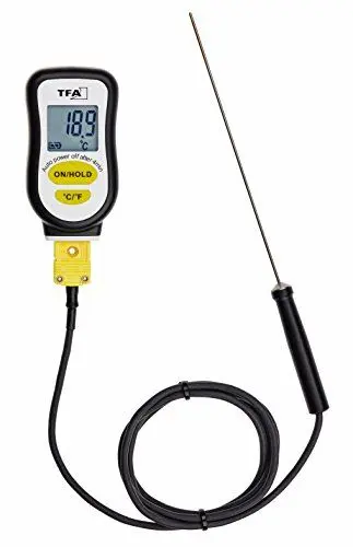 Produktbild: TFA Dostmann Digitales Sous-Vide Thermometer mit Edelstahleinstichfühler,14.1552.01, inkl. Schaumstoffband zum Abdichten, Schwarz