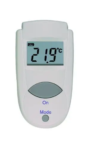 Produktbild: TFA Dostmann Infrarot-Thermometer Mini Flash, 31.1108, berührungsloses Messen von Oberflächen, 1s Messduaer, gemäß HACCP, vielseitig nutzbar, Weiß, L 37 x B 17 x H 68 mm