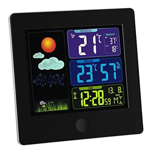 Produktbild: TFA Dostmann Sun Funk-Wetterstation inkl Außensender, 35.1133.01 Wettervorhersage mit Farbdisplay, Raumklimakontrolle, innen und außen,d digital, schwarz
