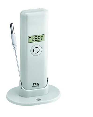 Produktbild: TFA Dostmann WeatherHub Temperatursender, 30.3313.02, mit wasserfestem KabelFühler, zur Temperaturkontrolle, weiß