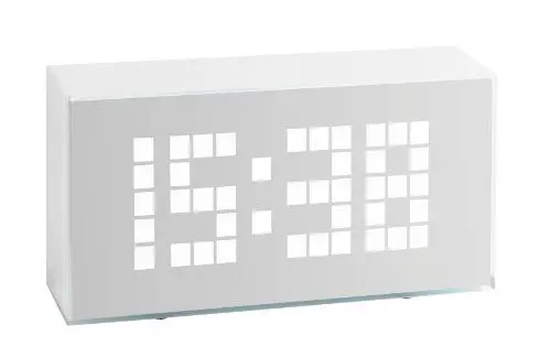 Produktbild: TFA Dostmann Wecker digital TIME Block, 60.2012, mit Thermometer für innen, Uhrzeit und Datum, große LED Ziffern, weiß, (L) 175 x (B) 51 x (H) 91 mm