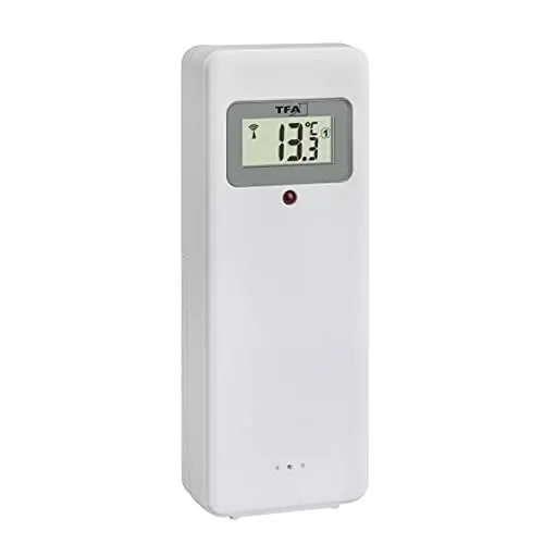 Produktbild: TFA Dostmann Zusatz-/ Ersatzsender Temperatur, 30.3248.02, für 60.4521.01| 35.1163.01, mit Display, kabellose Temperaturübertragung, weiß