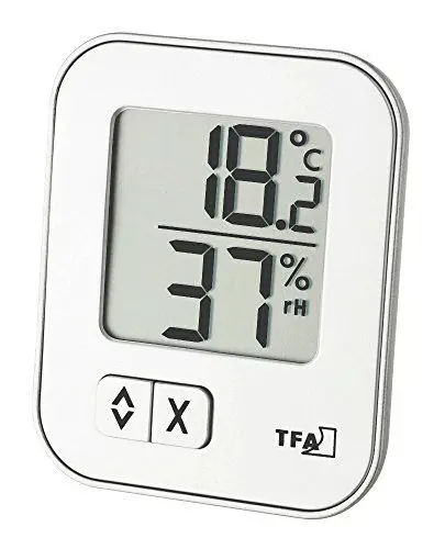 Produktbild: TFA Dostmann digitales Thermo-Hygrometer Moxx, 30.5026.02, zur Raumklimakontrolle, Luftfeuchtigkeitsmesser, Innentemperatur, für innen, weiß, L 57 x B 13 (33) x H 69 mm