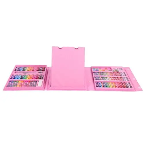 Produktbild: TGBSOG Kinder-Kunst-Set, Aquarell, Buntstift, Bleistift, Pulver, Farbe, Zeichnung, Schreibwaren, Werkzeug, rosa, Geschenketui für Kinder