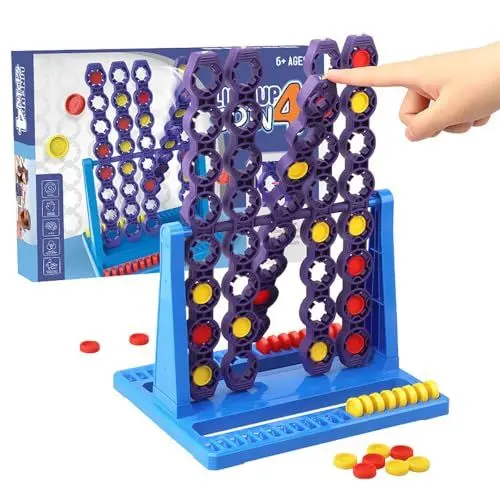 Produktbild: TGKYK 4 Gewinnt mit Spin, Vier Gewinnt Spin mit Funktionen Spinning, Battle Strategiespiel 4 in Einer Reihe Spiel, Vier Gewinnt Kinder, 4 Gewinnt Spinning für Kinder ab 6 Jahren
