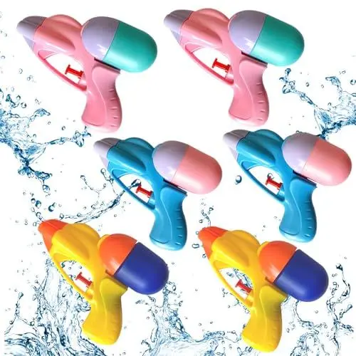 Produktbild: TGKYK Wasserpistole für Kinder, 6 Stück Wasserpistole Klein, Farbe Mini Wasserpistole, Wasserpistole Spielzeug, Kleine Wasserpistolen für Pools, Garten und Strände, erfekte Spielzeug Kinder Water Gun