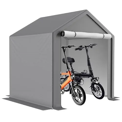 Produktbild: Thanaddo 190x170x200cm Garagenzelt, Lagerzelt Wasserdichtes Gerätezelt, Carport Gerätehaus Aufbewahrungsgarage Foliengarage, Grau