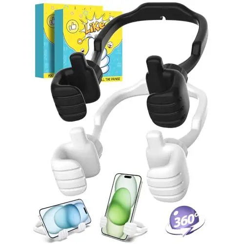 Produktbild: Thapncow 2 Stück kreativer Handyhalter Tisch|Handy Handyhalterung Daumen hoch|Witziger Handyhalter|Lustige Geschenke Weihnachten|High-Tech-Geschenke für Männer und Frauen, Für iPhone Samsung