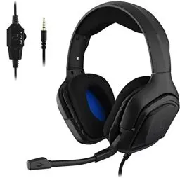 Produktbild: THE G-LAB Korp Cobalt Gaming Headset - Stereo Mikrofon, Ultraleicht, Ultra Bass Stereo Headset - 3,5 mm Klinke für PC PS4 PS5 Xbox One Mac Nintendo Switch Tablet Smartphone (Schwarz)