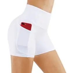 Produktbild: THE GYM PEOPLE Radlerhose Damen Sport Hohe Taille Kurze Leggings Sporthose Blickdicht Laufhose Fitness Workout Yoga Shorts mit Tief Taschen