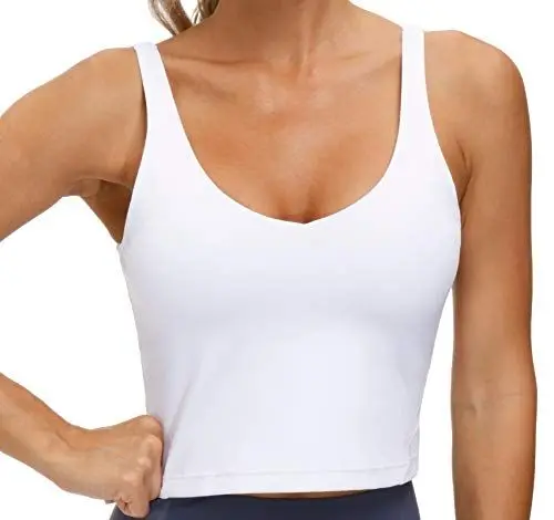 Produktbild: THE GYM PEOPLE Sport BH Damen ohne Bügel Abnehmbare Gepolsterte Crop Tops Longline Yoga Tanktop Fitness Workout Sports Bra