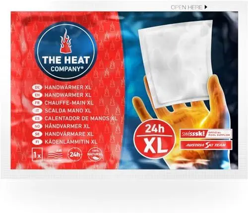 Produktbild: THE HEAT COMPANY Handwärmer XL - 10 Stück - EXTRA WARM - großer Taschenwärmer - Wärmekissen - 24 Stunden warme Hände - sofort einsatzbereit - luftaktiviert - rein natürlich
