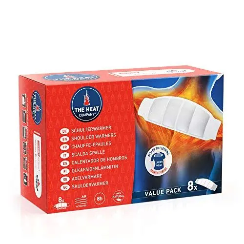 Produktbild: THE HEAT COMPANY Schulterwärmer - 8 Stück - Wärmepflaster Rücken - EXTRA WARM - klebend - Nackenwärmer - 8 Stunden wohlige Wärme - sofort einsatzbereit - luftaktiviert - rein natürlich