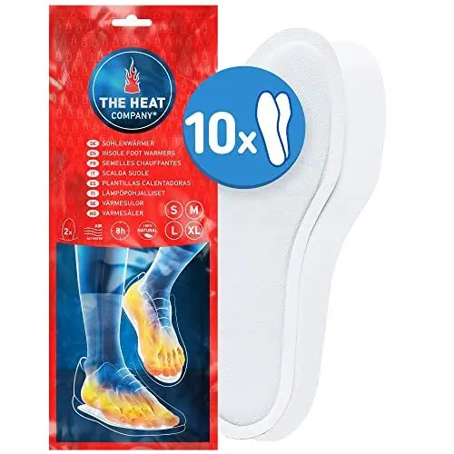 Produktbild: THE HEAT COMPANY Sohlenwärmer - 10 Paar - EXTRA WARM - Wärmesohlen - Fußwärmer - 8 Stunden warme Füße - sofort einsatzbereit - rein natürlich - Größe MEDIUM: 39-41