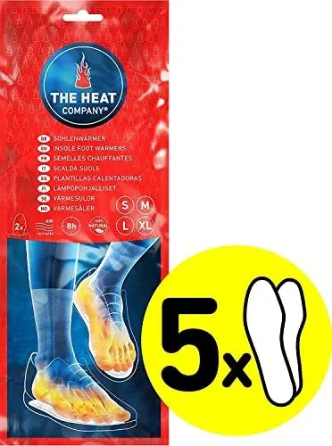 Produktbild: THE HEAT COMPANY Sohlenwärmer - 5 Paar - EXTRA WARM - Wärmesohlen - Fußwärmer - 8 Stunden warme Füße - sofort einsatzbereit - luftaktiviert - rein natürlich - Größe SMALL: 36-38