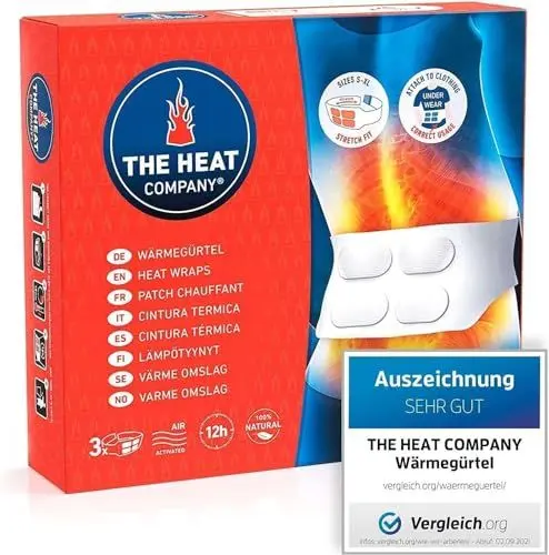 Produktbild: THE HEAT COMPANY Wärmegürtel - 3 Stück - EXTRA WARM - Preis-Leistungs-Sieger - 12 Stunden wohlige Wärme - sofort einsatzbereit - luftaktiviert - rein natürlich - für alle Größen: S-XL